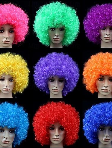  Perruque de carnaval 2026 Blond Rose Rouge Bouclé Afro Court Perruque synthétique de festival Mardi Gras Parade Coiffure de costume de cosplay pour Hommes
