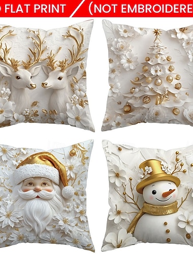  1 stk Polyester Putecover, Ferie Europeisk Kvadrat Glidelås Tradisjonell Klassisk