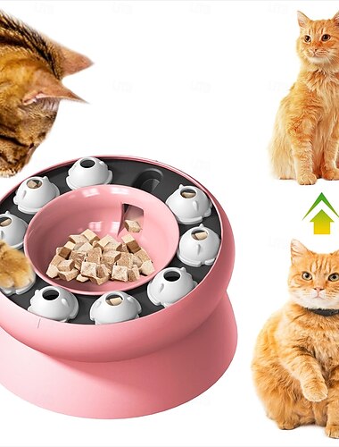  comedouro lento interativo para gatos de interior, brinquedo para gatos, comedouro de quebra-cabeça para animais de estimação.
