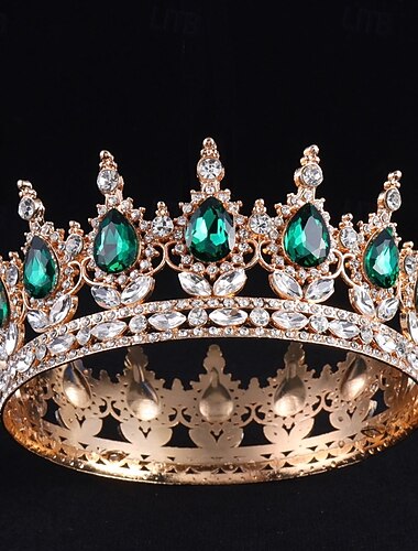  Crown Tiaras Hodepryd Legering Bryllup Bursdag Årgang søt stil Med Krystall Hodeplagg Hodeplagg