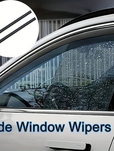 4 boční stěrače oken automobilu - odstraňování sněhu a nečistot na levé straně, průhledné stírací lišty z gumy odolné vůči povětrnostním vlivům, pro lepší viditelnost z okna řidiče a spolujezdce