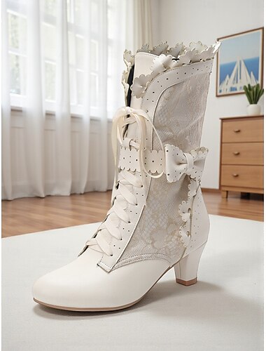  Rote viktorianische Schnürstiefeletten für Damen – rotes Kunstleder und Spitze mit Schmetterlings- und Schleifendetail, Vintage-Stil der 1920er Jahre für legere, formelle und besondere Anlässe