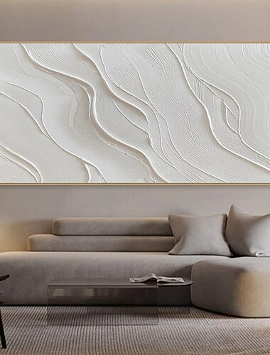  dipinto a olio fatto a mano su tela decorazione artistica da parete moderna astratta bianca semplice trama pittura per la casa soggiorno arredamento dipinto arrotolato senza cornice non teso