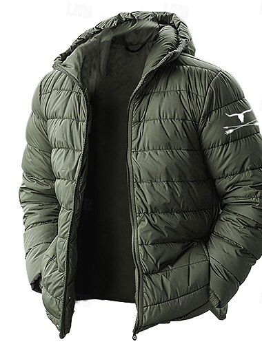  Herren Arrow Kuhmuster Wintermantel Daunenjacke Thermowarm Regenfest Leicht Lässig Outdoor Täglich Wattierte Steppjacke mit Kapuze Herbst Winter Langarm Schwarz Rote Königliches Blau