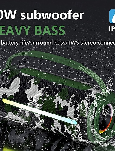  Neuer tragbarer, kabelloser Lautsprecher x5 (2025) mit leistungsstarkem Subwoofer, IPX6 wasserdicht, 7-farbiger RGB-Beleuchtung, dynamischen Partyeffekten, langer Akkulaufzeit, kabelloser Verbindung