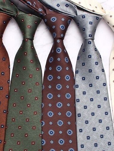  Per uomo Cravatte Moda Classico Moderno Contemporaneo Geometrico A Motivi Ricevimento di matrimonio Abbigliamento quotidiano