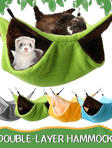  warm  &Kuschelige Frettchen-Hängematte – weiches Hängeversteck für Gleithörnchen, Chinchillas und andere Kleintiere