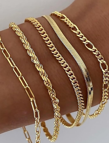  Damen Kettenarmband Klassisch Kugel Mode Kupfer Armband Schmuck Weiß / Gold Für Ferien Date Festival