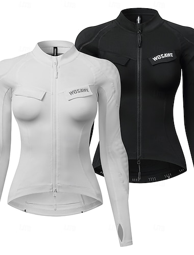  Naisten Pyöräilytakki Alamäkeen Jersey Pitkähihainen Maastopyöräily Maantiepyöräily Talvi Syksy Musta / oranssi Oranssi+Valkoinen Yhtenäinen väri Pyörä Pidä lämpimänä YKK vetoketju Venyv