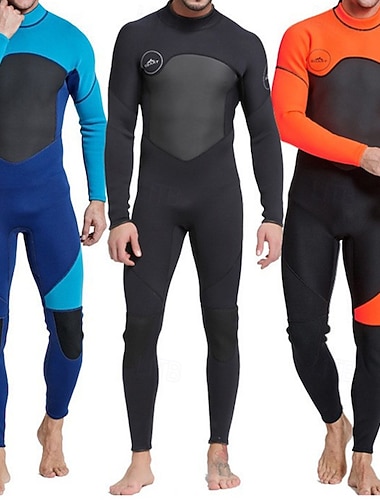 Miesten 3mm Neopreeninen sukellusmärkäpuku Koko kehon ihottumasuoja One Piece -surffauspuku Värien estäminen Lämmin UV suoja Pitkähihainen Sukelluspuvut Lainelautailu Melonta Snorklaus Talvi