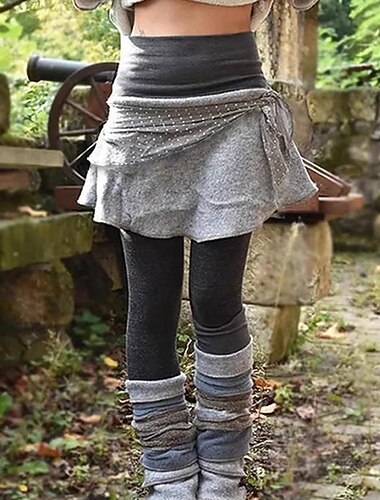  Női Leggingek Utcai sikk Alkalmi Teljes hossz Közepes csípő Színes Rugalmas derék Többrétegű Kényelmes Nyúlós Szabadtéri Vakáció Utca Szürke Ősz Tél Laza öltözet