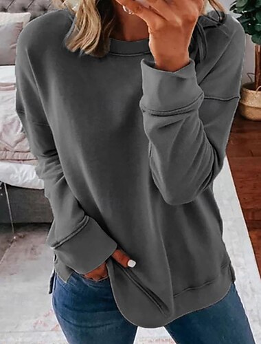  Női Blúz Sima Szüret Stílusos Hosszú ujj Terített nyak Normál felsők Napi Szabadság Alkalmi Kollázs Fekete Lóhere Sötétszürke Ősz Tél