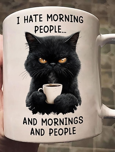  Rolig presentmugg Jag hatar morgonmänniskor och morgnar och människor Keramisk kaffekopp för jobbet hemmakontor humor present till vänner kollegor