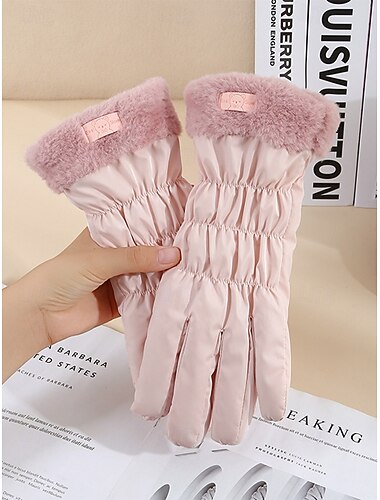  Vattentäta nylonhandskar med pekskärm för kvinnor, flerfärgade, mjuka och varma, perfekta för vinter- och utomhusaktiviteter