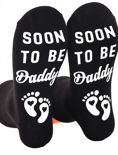  גרביים מצחיקות להכרזה על הריון לאבות המצפים, גרביים נעימות ונעימות לחשיפת תינוק, יום האב, יום הולדת