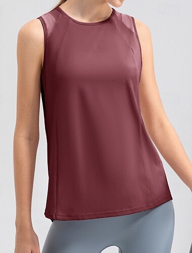  Damen Einfarbig Tank Top T-shirt Fitness Elastisch Schweißableitend Atmungsaktiv Tennis Pickleball Yoga Rundhalsausschnitt Oberteil Schwarz Weiß Rosa Tennisbekleidung