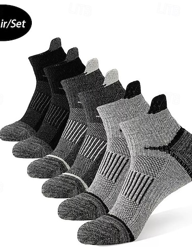  Herren 6 Paare Socken Laufsocken Freizeitsocken Multi Color Farbe Farbblock Outdoor Urlaub Alltagskleidung Mittel Frühling Herbst Mode Streetwear