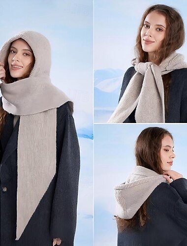  talvipipo kaulurilla, neulottu pipo miehille ja naisille, kylmän sään fleecevuorilla varustettu kasvonaamio, korvasuojaimet, hiihtopipo ulkokäyttöön, lämmin