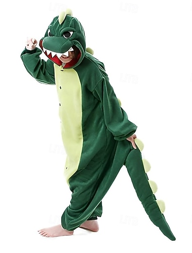 Kigurumi-pyjama Hieno puku Yöasut Eläin Dinosaurus Cartoon Lämmin Yöpuvut Hauska puku Aikuisten Sukupuolineutraali Miehet ja naiset Joulu Halloween Karnevaali Juhla Suoritus Koti vaatteet Pukeudu