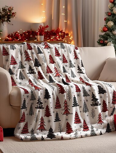  Święta Koc Koce polarowe Narzuta na kanapę Choinka Śłodkie 3D Sofa Łóżko Dekoracyjny koc Ciepły koc Film Wystrój domu