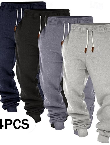  Per uomo Pantaloni da tuta Joggers Pantaloni in Pile Pantaloni Coulisse Elastico in vita Confezione multipla Semplice Comodità Lunghezza intera All'aperto Quotidiano Uscire Moda Stile Classico 1 2