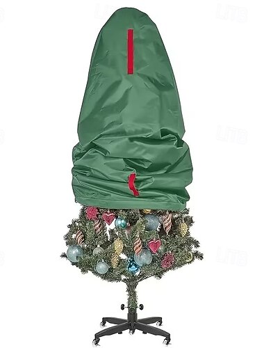  Vattentät förvaringsväska för julgranar - passar för 2,1 meter höga konstgjorda granar med dragkedja och handtag för enkel transport - perfekt för organisering av semesterbostäder (grön) granförvaring
