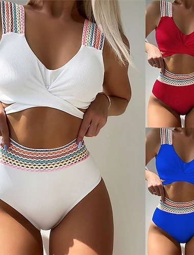  Womens Stretch-Boxershorts Badeanzug Dehnbarer Boxershorts Hohe Taille Urlaub Strandbekleidung Einfarbig Ärmellose Bademode