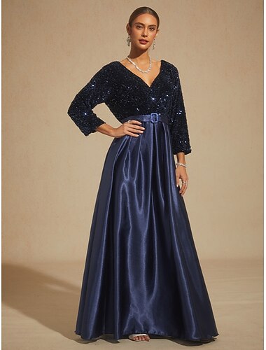  karácsonyi női maxi ruha egy vonalú ruha flitteres bársony ruha szatén csillámos csillogó szabású és trapéz ruha elegáns estélyi parti egyszínű háromnegyedes ujjú v nyakú bordó ősz tél