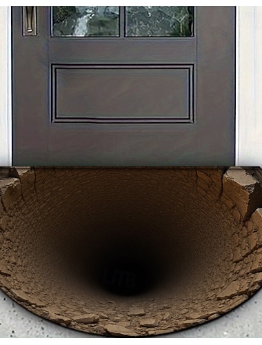  Landschaftsdesign Fußmatte visuelle Falle Bodenmatte rutschfest für Türbereich Eingangsbereich Badezimmer Flur drinnen draußen Diatomit schnell trocknend absorbierend