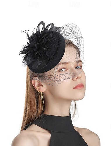  Hodepryd Tøy Fedora Bryllup Te Fest Hesteløp cocktail Elegant Årgang Med Fjær Tyll Hodeplagg Hodeplagg