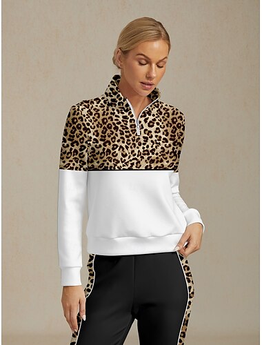  Dame Genser for genser Hvit Langermet Topper Dame golfantrekk Klær Antrekk Bruk klær