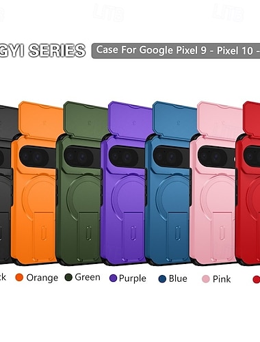  téléphone Coque Pour Google Pixel 10 Pro Pixel 10 Pixel 9 Pro Pixel 9 Coque Arrière avec Support Antichoc Armure PC faux cuir