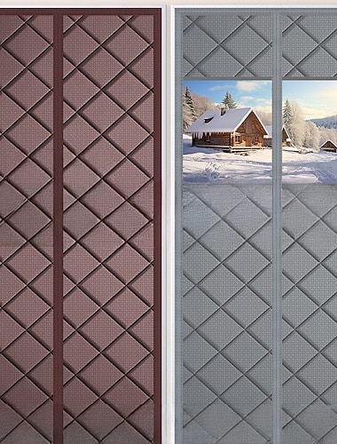  zanzariera magnetica per porta, tenda invernale in cotone per la casa, paraspifferi spesso e isolato, chiusura magnetica, divisorio termico insonorizzato per il calore della camera da letto e