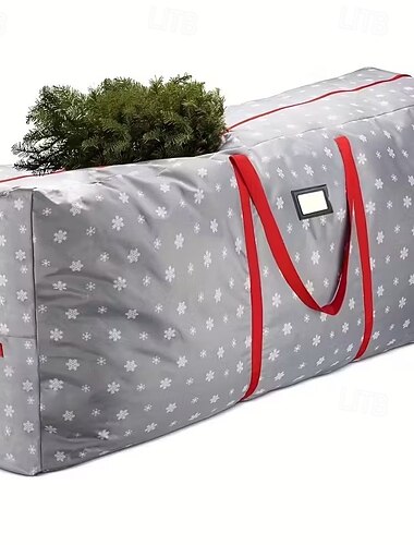  Förvaringsväska för julgranar för 2,7 meter höga konstgjorda granar, kraftigt rivbeständigt oxfordtyg, slitstark förvaringsväska för julen med förstärkta handtag &dubbla dragkedjor, snygg festlig