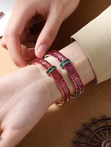  Zirkon Klasika Totemová řada Módní Přizpůsobeno Moderní Chrome Náramek šperky Stříbrná / Zlatá Pro Svatební Párty Zásnuby Maturitní ples