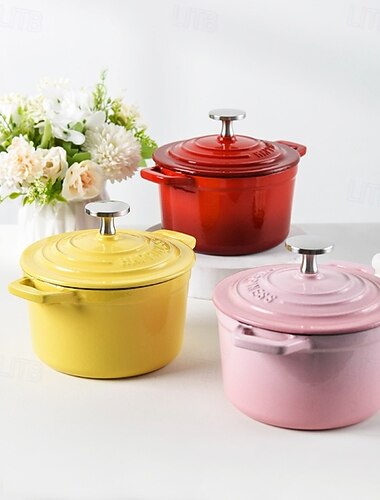  1 liter emaljerad gjutjärns mini-holländsk ugn