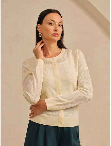  organza gyapjú virágmintás kötöttáru kardigán vakáció hétköznapi