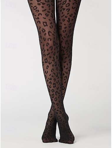  Γυναικείο καλσόν με λεοπάρ μοτίβο – ελαστικό πολυεστερικό ύφασμα, άνετη εφαρμογή για casual και βραδινά ρούχα