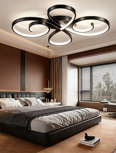  Lampy sufitowe klastrowe 70 cm, metalowe, w stylu artystycznym, w nowoczesnym stylu, z oryginalnym wykończeniem, czarne, LED, nowoczesne, 110-120 V, 220-240 V