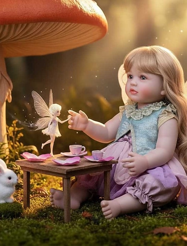  Реалистичная кукла-ребенок Фея Принцесса Мягкая силиконовая виниловая реалистичная кукла с крыльями 22-дюймовая игральная игрушка для детей от 3 лет Рождественский подарок