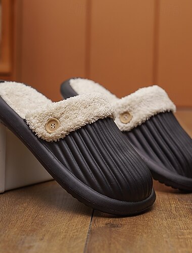  Pantuflas de piel sintética para hombre: cómodas y acogedoras, con forro cálido, perfectas para relajarse en casa, descansar o para un look casual.