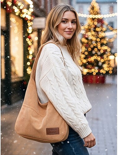  Dameveske i kordfløyel – stilig og slitesterk, tilgjengelig i flere farger, perfekt for hverdagsbruk og ferieturer