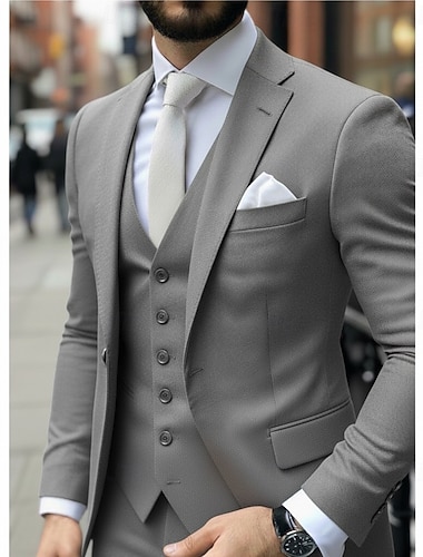  Pánské Svatební Ležérní Obchodní obleky Klasické klopy Černá Bordó Denní Obchodní Jednobarevné Na míru Sada 3 kusů Jednořadé s jedním knoflíkem