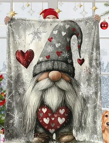 Christmas Fleece-peitot Heittohuopa sohvalle Joulupukki Haltia söpö tyyli 3D Sohva Sänky Koristeellinen peitto Lämmin peitto Elokuva Kodin sisustus