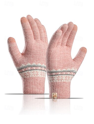  Γυναικεία πλεκτά ακρυλικά γάντια με επένδυση από φλις – συμβατά με οθόνη αφής, απαλά και ζεστά, διαθέσιμα σε πολλά χρώματα – ιδανικά για χειμερινές και υπαίθριες δραστηριότητες