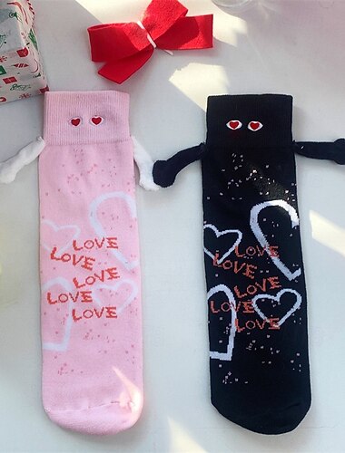  גרביים ליום האהבה, מתנה לאביב, סתיו, חורף, גרביים עמידות לריח, גרביים באמצע השוק, גרביים מגנטיות לגברים ולנשים, גרביים בנושא אהבה