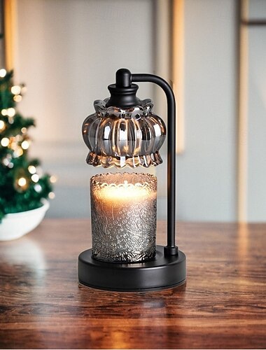  Kerzenwärmerlampe mit Timer, dimmbare Kerzenlampe mit Wachsschmelzfunktion in Schwarz