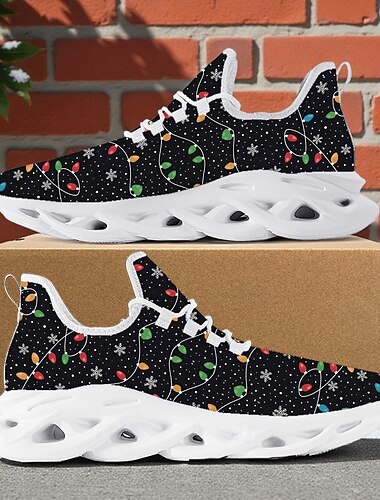  Herresneakers med julelys – lyse LED-lyslenker med trykk, stilige sneakers til julehandel, høytidsfeiringer og vintereventyr