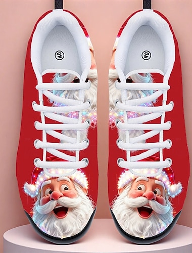  Zapatillas navideñas para hombre con estampado 3D de Papá Noel: divertidas y cómodas, perfectas para fiestas y eventos navideños.