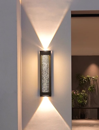  LED-Außenwandleuchte mit Blasenglas, wasserdichte schwarze Außenleuchte zur Wandmontage, geeignet für Häuser, Außenwandleuchten, Festanschluss